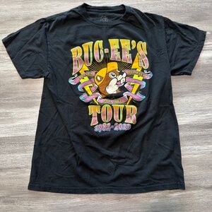 Buc-ees Beaver Tour T Shirt Men's Black Graphic Tee 1982-2022 Size Medium Retro